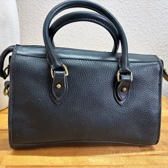 Vintage Dooney & Bourke All Weather Leather Black Speedy Satchel - Picture 3 of 11